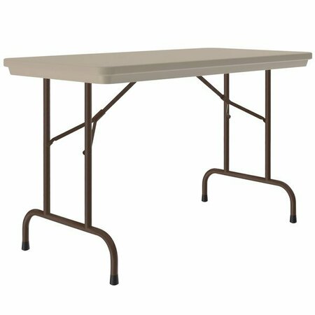 CORRELL Heavy-Duty Folding Table 24'' x 48'' Blow-Molded Plastic Mocha Granite 384R2448MC